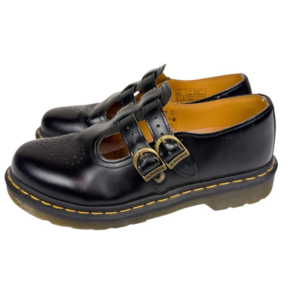 Dr. Martens 8065 Mary Jane Shoe Oxford Buckle Flat Black Smooth Leather Size 9 - Picture 6 of 16